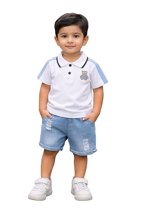 Kids Clothes for Boys with Printed T-Shirt & Shorts